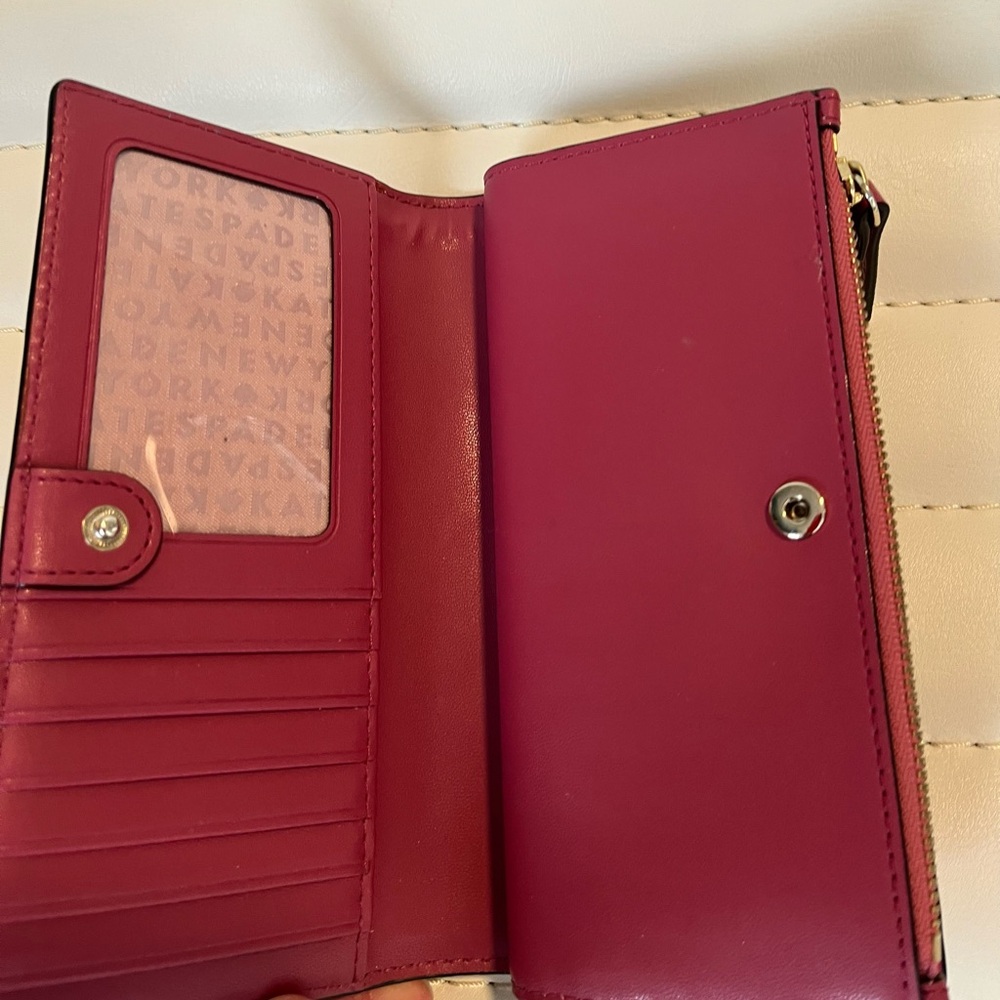Kate Spade Raspberry Leather Wallet - Excellent Condition - Picture 3 of 5